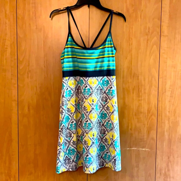 lola Dresses & Skirts - Lola Turquoise Grey and Yellow spaghetti dress